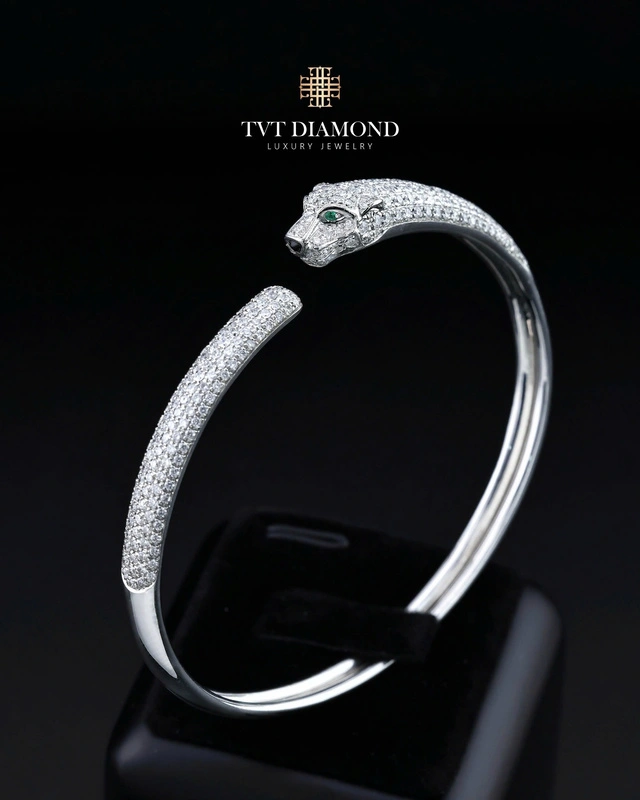 Lắc tay Cartier báo full kim vàng trắng